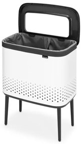 Кош за пране Brabantia Bo 1004174, 60 л, Пълнене без отваряне, Вентилационни отвори, Регулируеми крачета, Бял