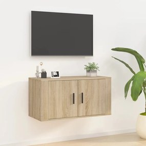 816627 vidaXL ТВ шкаф за стенен монтаж, сонома дъб, 80x34,5x40 см