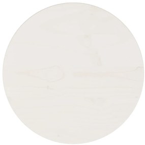 813651 vidaXL Плот за маса, бял, Ø30x2,5 см, бор масив