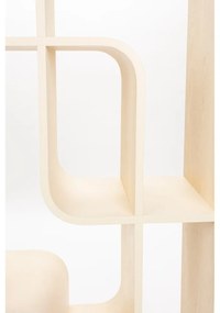 Кремава библиотека от масивен дъб 60x160x35 cm Seven – Zuiver