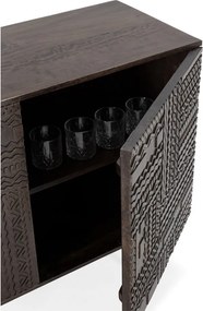 Тъмнокафяв скрин от масивно манго 160x75x40 cm Kalai – MOME