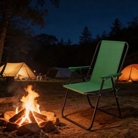 Сгъваем градински стол, къмпинг стол - зелен риболовен стол