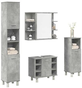 3324850 vidaXL Комплект мебели за баня от 4 части бетонно сив инженерно дърво