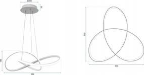 Пендел Ring LED + дистанционно управление APP393-CP Chrom