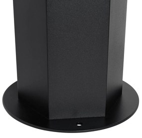 Външна подова лампа черна с димен абажур шестоъгълник 30 см - Denmark