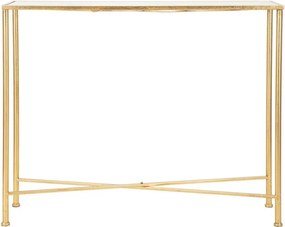 Бяла/златиста конзолна маса със стъклен плот 35x100 cm Butterflies – Mauro Ferretti