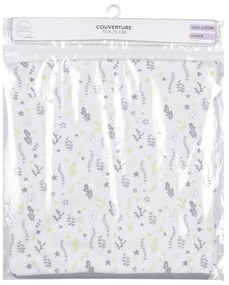 Бяло-сиво памучно бебешко одеяло 75x75 cm Ocean – Bébé Douceur