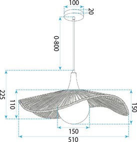 Пендел BOHO APP1932-1CP 50CM
