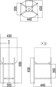 Комплект за баня Laila 2701-NROP с чекмедже 2711-89 Scarabeo