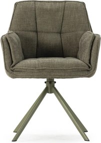 Зелени тапицирани трапезни столове в комплект 2 бр. Keiko – Marckeric