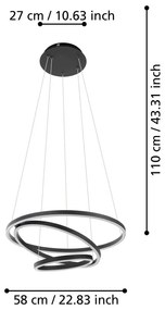 LED smart висящо осветително тялo 43 W LOBINERO-Z – EGLO