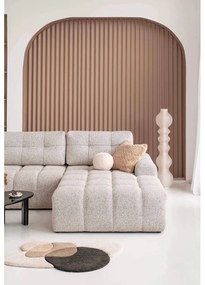 Бежов разтегателен модулен ъглов диван с място за съхранение (десен ъгъл) Lulu – Miuform