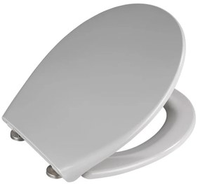 Светлосива тоалетна седалка с лесно затваряне , 44,5 x 37,5 cm Samos - Wenko