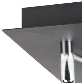 Дизайнерски прожектор черен 2-светлина регулируем - Nox