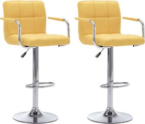 283426 vidaXL Бар столове, 2 бр, жълти, текстил