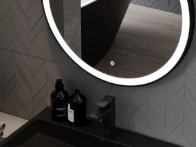 Mexen Esso баня огледало с подсветка, кръгло 60 см, LED 6000K, анти мъгла, черна