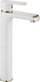 Смесител за мивка REA Bloom white gold High