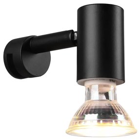 Матовочерна стенна лампа (дължина 10 см) Lorenzo - Trio