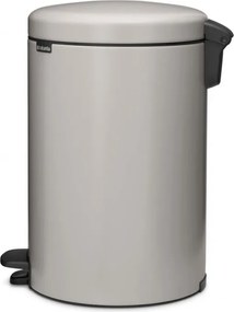 Кош за боклук с педал Brabantia NewIcon 1010441, 20 л, Плавно затваряне, Противоплъзгаща основа, Светлосив