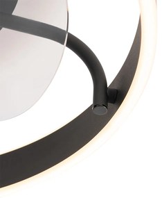 Вентилатор за таван черен 50 см вкл. LED димируем с дистанционно управление - Maddy