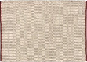 Червен /бежов ръчно изработен вълнен килим 140x200 cm Lenu – noo.ma