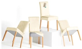 Кремави ластични покривала за стол в комплект от 4 бр. 48 cm Sento – Restilo