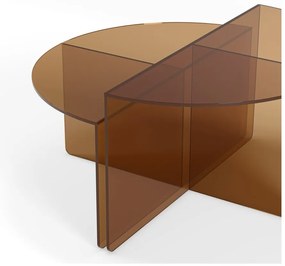 Кафяви стъклени кръгли масички за кафе в комплект 2 бр. ø 80 cm Velta – MOME