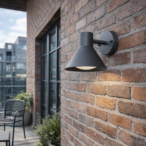Индустриална външна стенна лампа тъмно сив конус IP44 - Natas