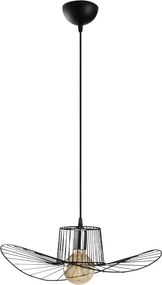 Метална таванна лампа Tel TopMebel E27 в черен цвят Φ49x110cm