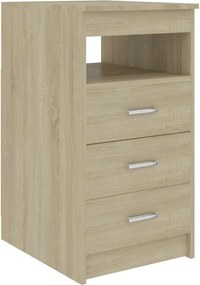 801808 vidaXL Шкаф с чекмеджета, сонома дъб, 40x50x76 см, инженерна дървесина