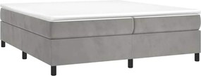 3144699 vidaXL Боксспринг легло с матрак, светлосиво, 200x200 см, кадифе