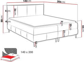 Тапицирано легло Box Best II-Ladi-140 x 200