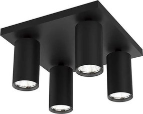 Квадратен спот за таван LUX, черен, 4хGU10