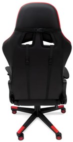 Масажен стол за игра с поставка за крака - червен