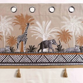 Памучно перде в кафяв и естествен цвят 140x240 cm Kenya Lodge – douceur d'intérieur