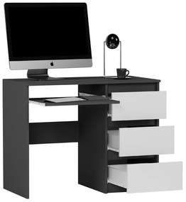 Писалище, офис бюро с чекмеджета MODERN N-3 - различни цветови варианти антрацит микс бяло