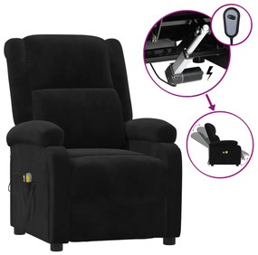 3098410 vidaXL Електрически масажен стол, черен, кадифе