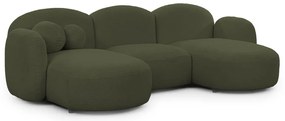 Зелен ъглов диван от букле (U форма) Orbit – Ropez