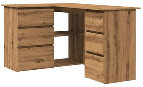 855963 vidaXL Ъглово бюро дъб Artisan 145x100x76 cm Инженерна дървесина