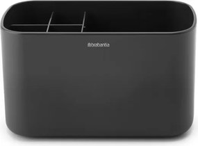 Кутия за аксесоари за баня Brabantia ReNew 1003493, Устойчива на корозия, Вътрешен разделител, Противоплъзгаща основа, Тъмносив