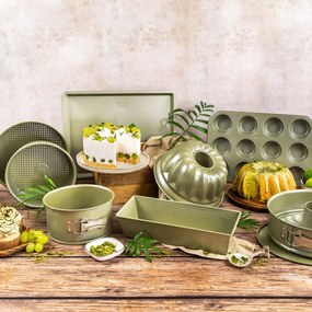 Форма за печене с падащо дъно Zenker 7458, Кръгла, 18x10 см, ILAG Maximizing Green покритие, До 180C, Зелен