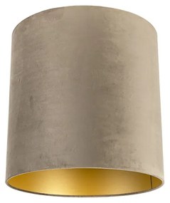 Кадифен абажур Taupe 40/40/40 със златист интериор