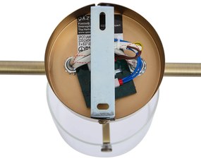 Дизайнерски плафон бронз с прозрачно стъкло 3-лампи - Domo