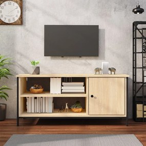 826301 vidaXL ТВ шкаф, бетонно сиво, 100x40x45 см, инженерно дърво