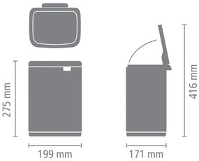 Кош за боклук Brabantia Bo Small 1006621, 4 л, Плавно и безшумно отваряне, Противоплъзгаща основа, Бял