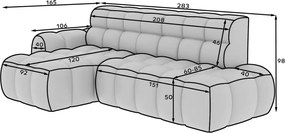 Бежов разтегателен ъглов диван (десен ъгъл) Ceedro – ELTAP