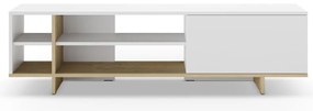 Бяла маса за телевизор от дъб 160x44 cm Cequoia - Marckeric