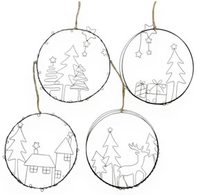 Комплект от 4 висящи коледни декорации Gerda - Boltze
