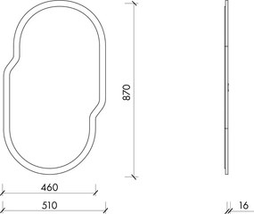Стенно огледало 51x87 cm Tafla – noo.ma