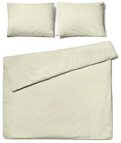 Двойно спално бельо от измит памук в цвят слонова кост , 200 x 200 cm - Bonami Selection